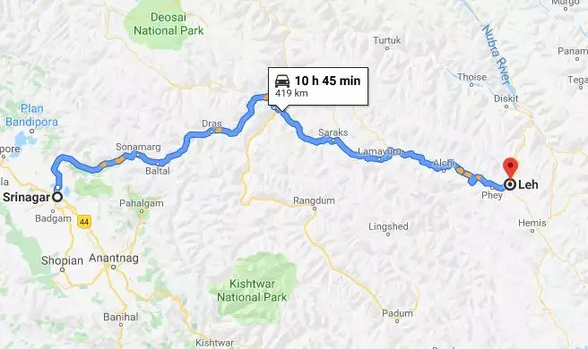 What is the Best Route for Srinagar to Leh Road Trip?