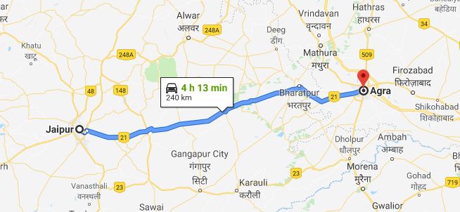 Best Route to Reach Agra from Jaipur