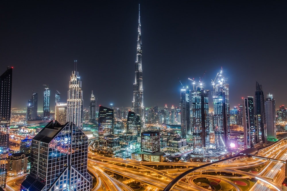 Burj Khalifa, A Sparkling View at Night.